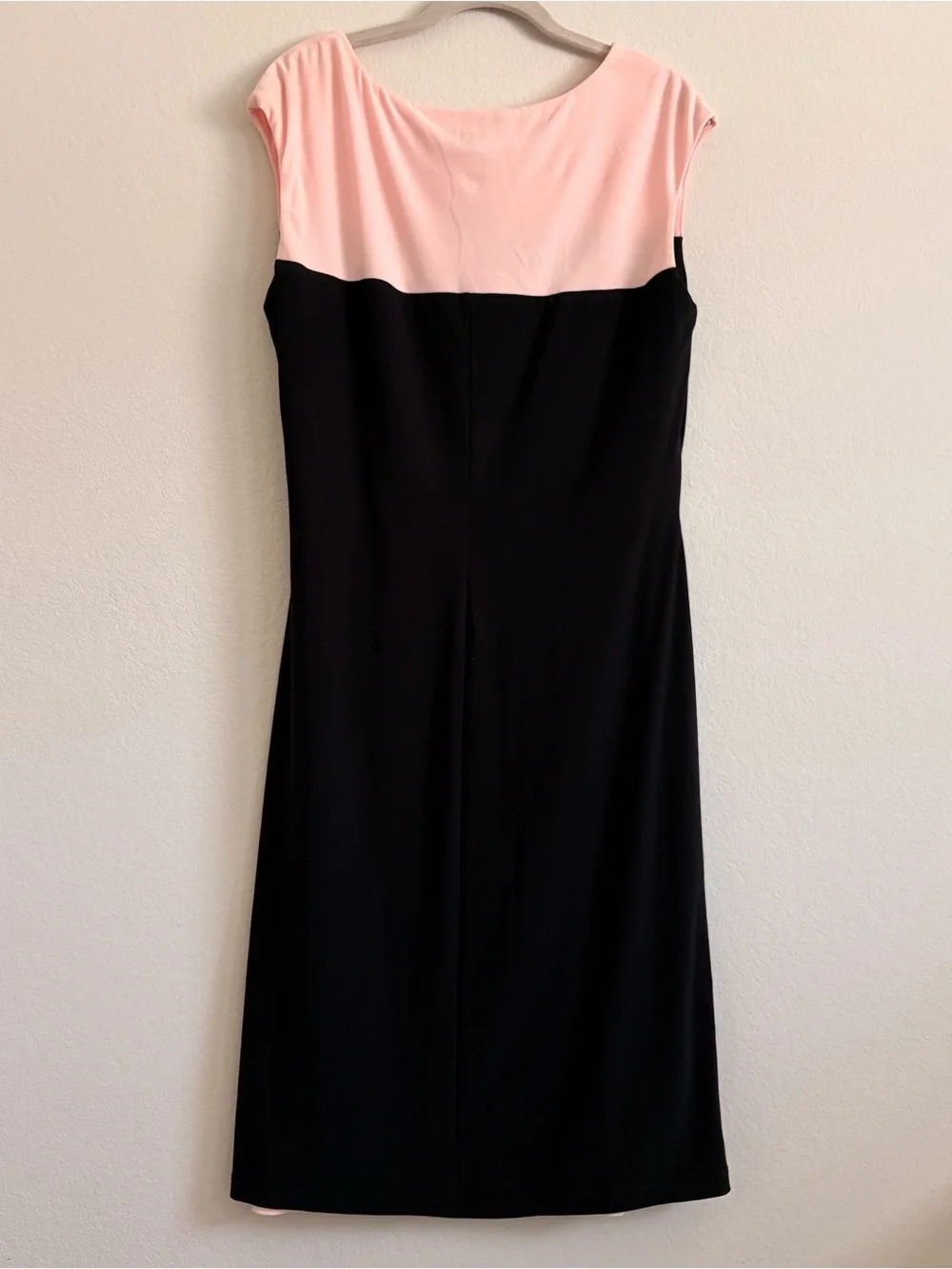 Lauren by Ralph Lauren Elegant Two-Tone Pink and Black Ruched Women’s Dress- 14 - Picture 6 of 8